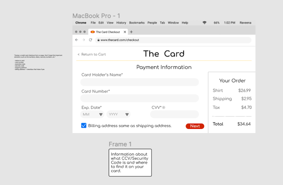 figma draft - desktop card checkout payment page