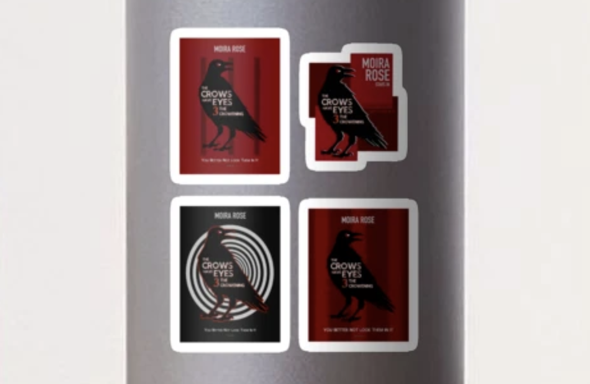 image of the posters as a sticker pack on a water bottle taken from Redbubble