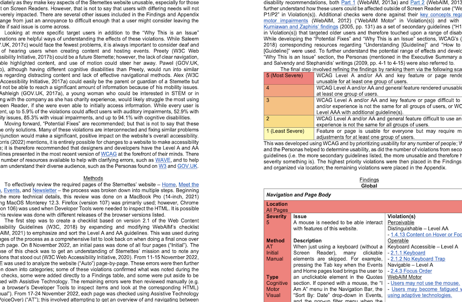 screenshot of first 2 pages of pdf report that is text